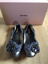 MIU MIU ballerine scarpe con applicazione gioiello numero 37