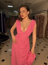Abito lungo elegante fucsia - lungo,