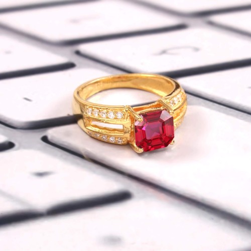 Anello gemma rubino asscher - rubino,