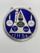 Medaglia Argento 925 smalti Il Cerchio Magico Esoterismo Amuleto rarissimo Jhs