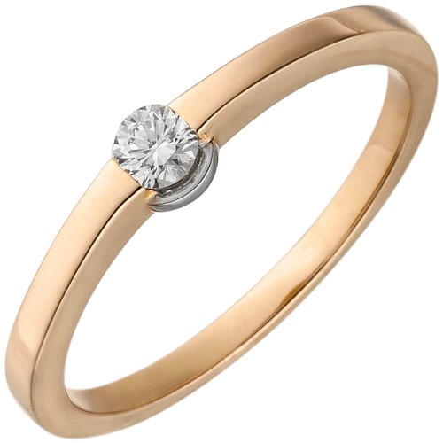 Solitaire anello 585 oro - 585,