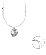 Collana steel ancora zirconi - collana,
