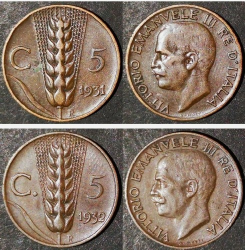 Centesimi spiga 1931 1932 - 5, -1932