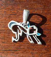 CIONDOLO IN ARGENTO 925 VINTAGE PECORA AGNELLO AGNELLINO SMALTI