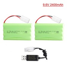 2PCS 2400mAh 9.6V 8AA NiMH BATTERIA DI RICAMBIO PER AUTO NIKKO RC GIOCATTOLI