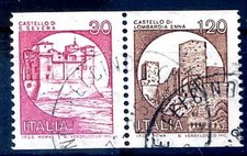 ITALIA 1980 - CASTELLI IN BOBINA  COPPIA 120+30 USATA