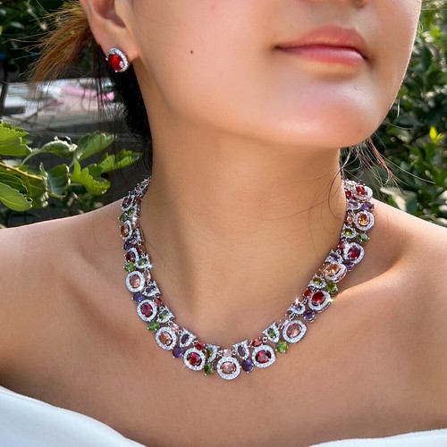 Collana girocollo tennis larga
