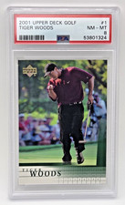 2001 TIGER WOODS MAZZO SUPERIORE ROOKIE CARD #1 RC GOAT PSA GRADED NEAR MINT-MINT "8"