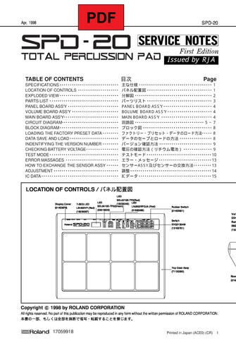 Roland spd service - spd-20,