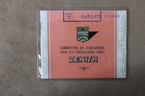 Zenith garanzia warranty oro - zenith,