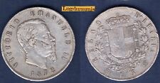 Italie 5 Lire Vittorio Emanuele 1872 M Milan TB TTB - Argent Silver Italia -