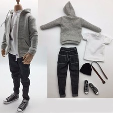 1/6 Man Grey Zip Hoodie Shirt