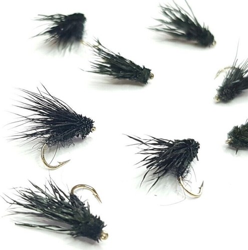 Caddis nero striato trota