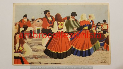 Cartolina costumi sardi - cartolina,