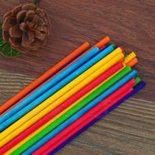 100x DIY Handmade Round Wood Sticks 5*150mm Craft Colorful Model Material Sticks