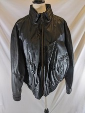 Giacca bomber moto nero solo membri vintage in vera pelle taglia 46