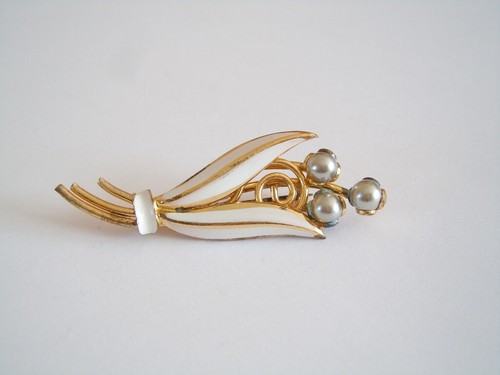 Vintage spilla metallo smalto - vintage,