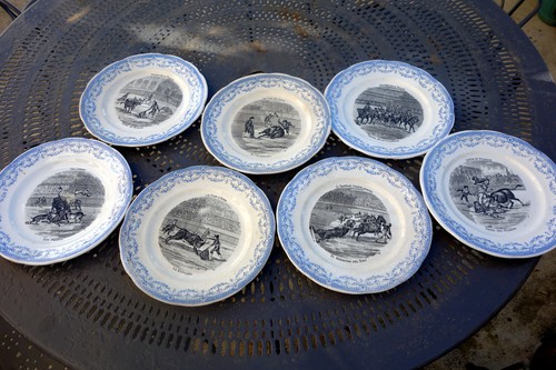Assiettes corida bord bleu - 7,