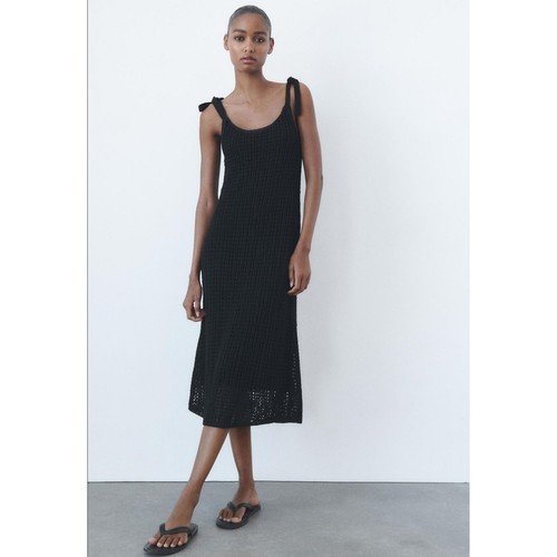 Abito midi zara maglia aperta - midi,