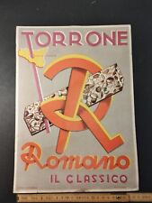 Cartone Pubblicitario Originale Torrone Sicilia Caltanissetta  Antico