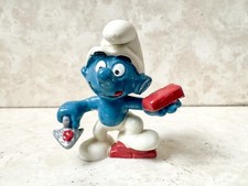 Puffo 20148 Bricklayer Smurf Peyo Schleich Made In Hong Kong Berrie Co 1981