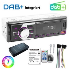 Autoradio Bluetooth con DAB+ Vivavoce 7 Colori 1 DIN Lettore MP3 USB Aux-In FM
