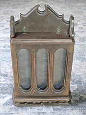 Antico porta spezie, caffè, tè, semi ecc. con piano rialzato in legno a 3 sezioni - 