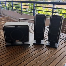 2.1  CHANNEl MULTIMEDIA-SPEAKER SYSTEM C001-2 CASSE COLONNA+CENTRALE-NERE USATE