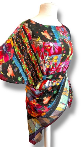 Top asimmetrico manica kimono