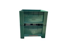 COPPIA CASSONI BINS IN PLASTICA 104X104X60H FORATI PER RACCOLTA OLIVE ORTAGGI