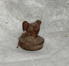 Antico Primitivo IN Legno Burro Pentola Theki Coperchio Uccello Da Nepal, TL7