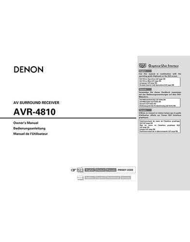 Denon avr 4810 - receiver, owners