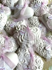 gessetti profumati 25 Segnaposto Cuore Matrimonio Rosa Bianco