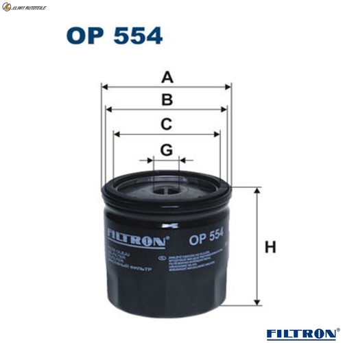 Filtro olio 554 per - filtro,