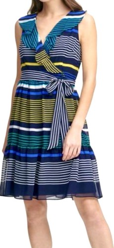 Abito dkny blu navy - blu, righe