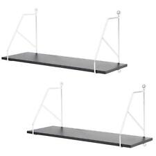 Set 2 Mensole Parete Rettangolare Mensola Scaffale Metallo Legno Design Moderno