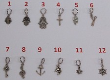 1 orecchino cerchietto uomo donna pendenti croce mano fatima gufetto forbici