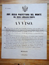 1851-AVVISO-Regno Lombardo Veneto-Cartelle di rendita ed Obbligazioni-Milano+