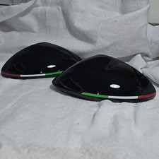 Coppia  2Calotte Specchi Nero Lucido Con Tricolore Aerografato Maserati Grecale
