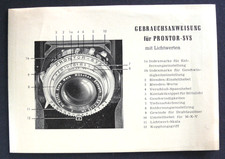 MODE D'EMPLOI / INSTRUCTIONS FOR USE : FÜR PRONTOR-SVS AVEC 1 ADDITIF SéPARé  BE