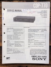 Sony CDP-770 Lettore CD Manuale di servizio *Originale*