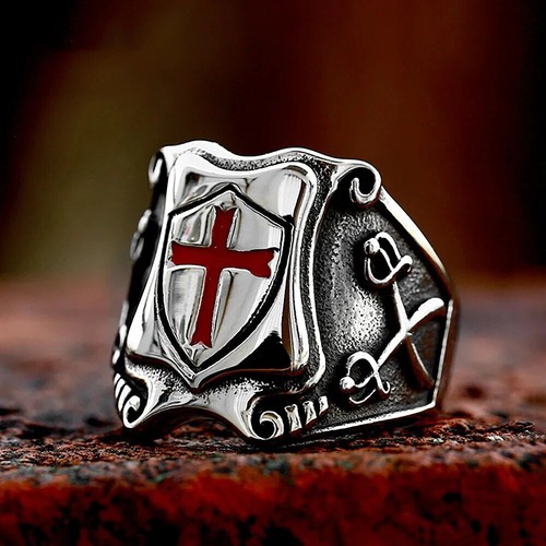Anello scudo croce crociate - scudo,