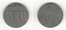 RARO GETTONE TELEFONICO TETI IN ZINCO BORDO LISCIO - ITALY TELEPHONE TOKEN