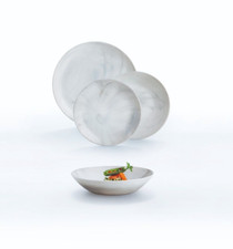 SET 18 PIATTI DIWALI MARBRE GRIGIO LUMINARC - SERVIZIO IN VETRO OPALE TEMPERATO