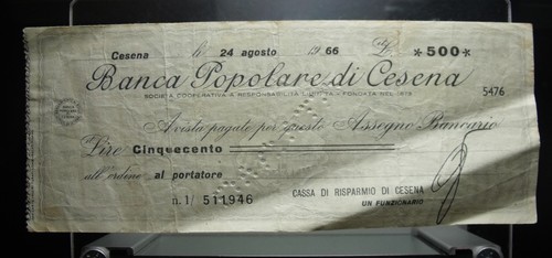Assegno taglio fisso banca - a,