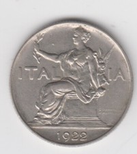Italy 1922. 1 One Lira. Buono