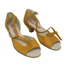 Scarpe Ballo Tacco Donna Nere Latino Americani Salsa Bachata Giallo Senape n.35