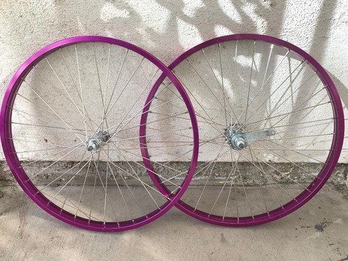 Set ruote bicicletta viola - ruote,