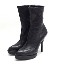 Gucci stivali tacco pelle nero - tacco,