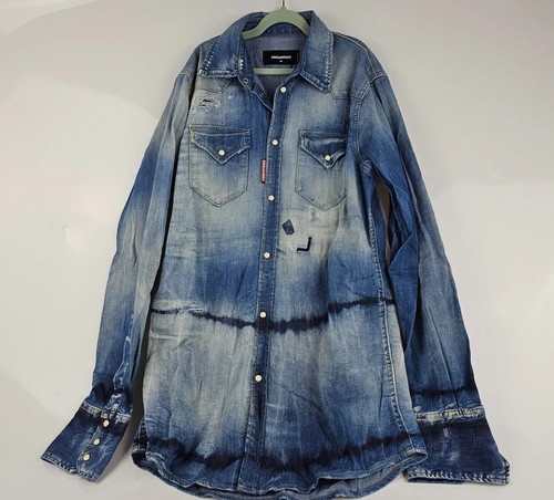 Dsquared2 blue denim shirt new - denim,